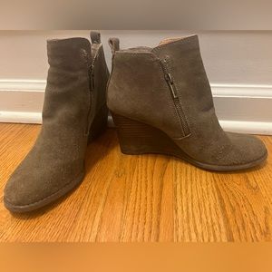 Lucky Brand Ankle Booties - Size 8. Olive Green Suede